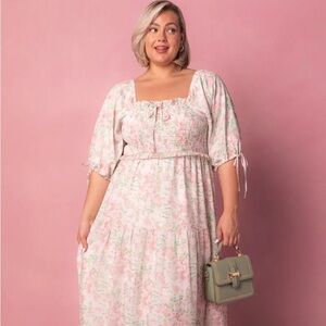 Ivy City Co. Nora dress Spring Watercolor print 3X